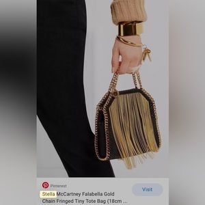 Stella McCartney Falabella fringe gold bag